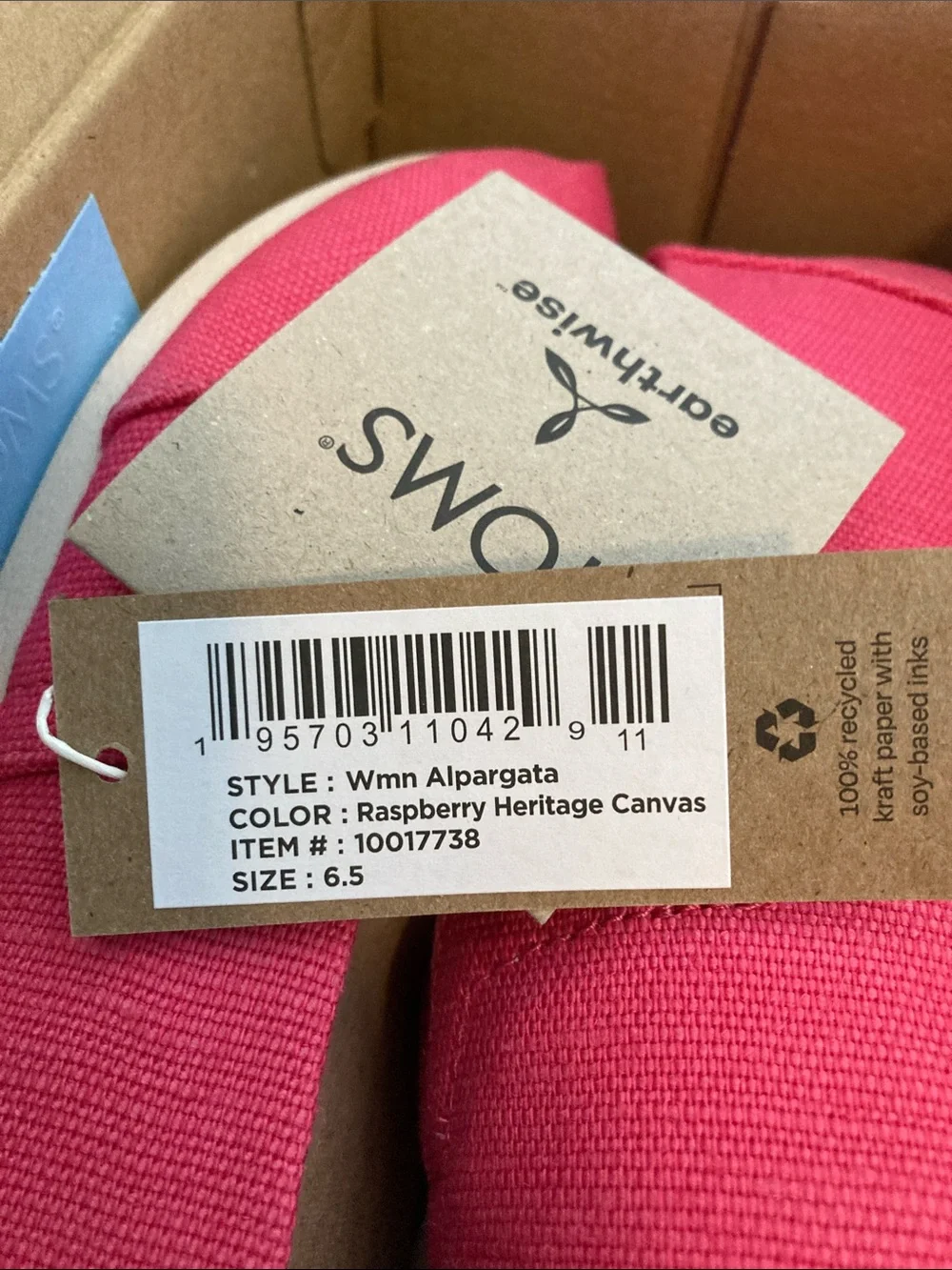 Women's TOMS Slip-On Canvas Alpargata Classic Shoes NIB